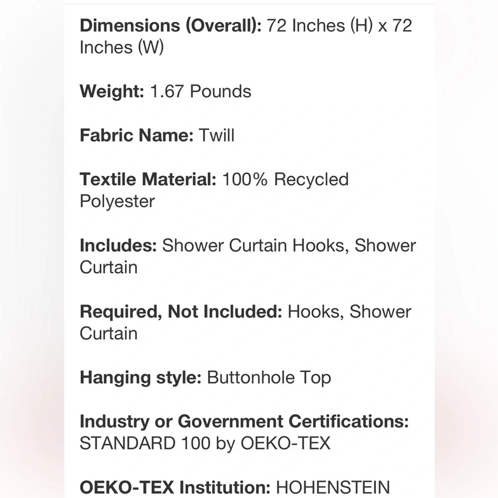 JUNGALOW X OPALHOUSE NWT 13pc shower curtain with hooks -black/white -NO HOOKS